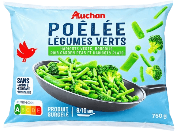 AUCHAN POELEE LEG VERT 750G