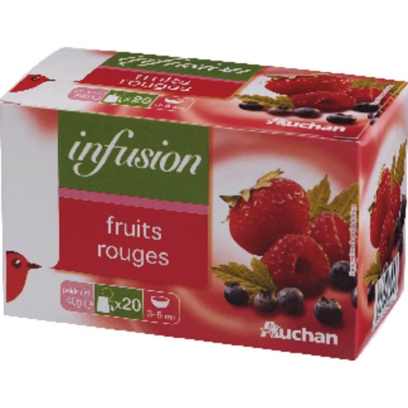 AUCHAN Auchan Infusion aux fruits rouges sachet x20 -40g 20