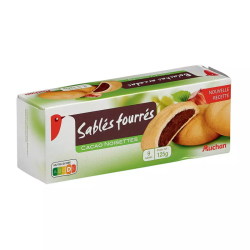 AUCHAN Sablé fourrés cacao...