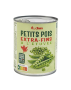 AUCHAN Petits pois à l'étuvée extra-fins 560g