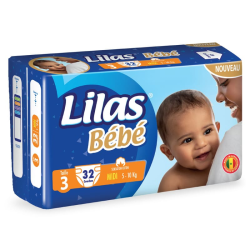 COUCHE BEBE LILAS 5-10KG X 32