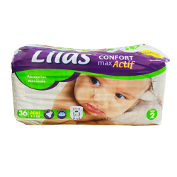 COUCHE BEBE LILAS CONF X36...