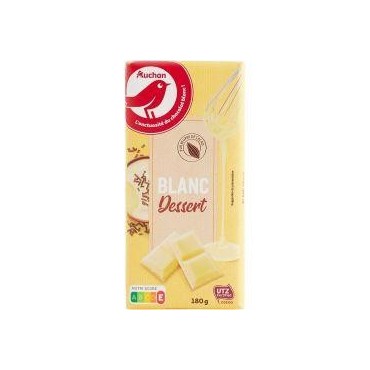 AUCHAN Tablette de chocolat blanc pâtissier 1 pièce 180g pas cher 